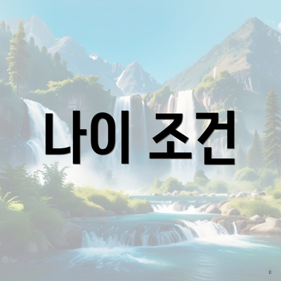 나이 조건