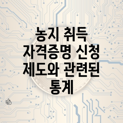 농지 취득 자격증명 신청 제도와 관련된 통계