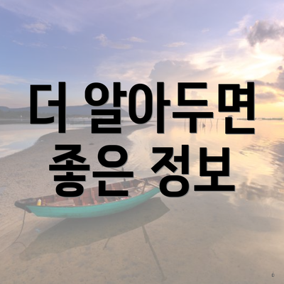 더 알아두면 좋은 정보