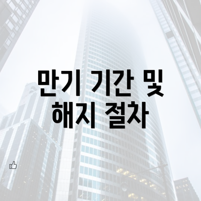 만기 기간 및 해지 절차