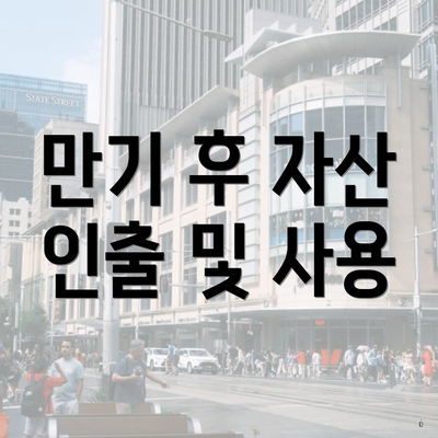 만기 후 자산 인출 및 사용