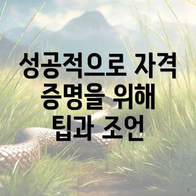 성공적으로 자격 증명을 위해 팁과 조언