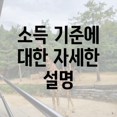 소득 기준에 대한 자세한 설명