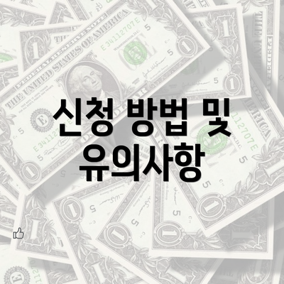 신청 방법 및 유의사항