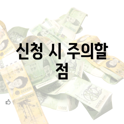 신청 시 주의할 점