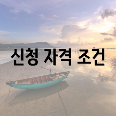 신청 자격 조건