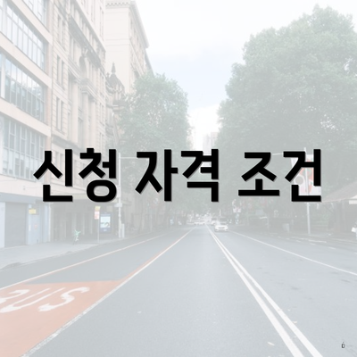 신청 자격 조건