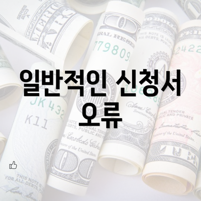 일반적인 신청서 오류