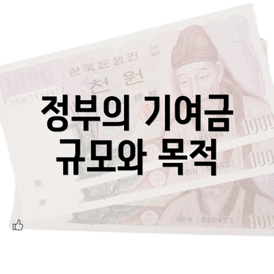 정부의 기여금 규모와 목적