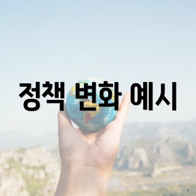 정책 변화 예시