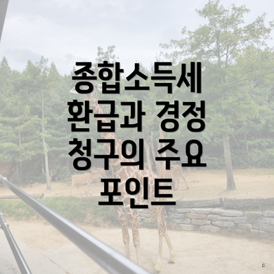 종합소득세 환급과 경정 청구의 주요 포인트