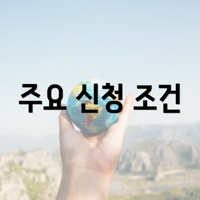 주요 신청 조건