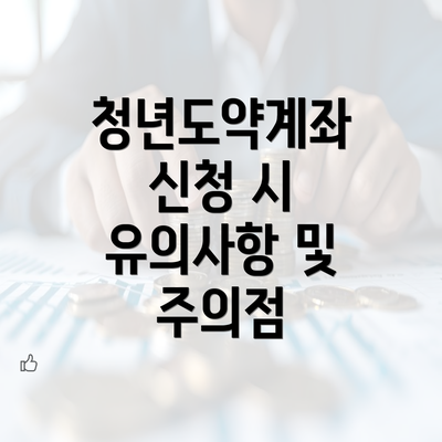 청년도약계좌 신청 시 유의사항 및 주의점