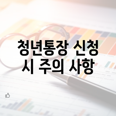 청년통장 신청 시 주의 사항