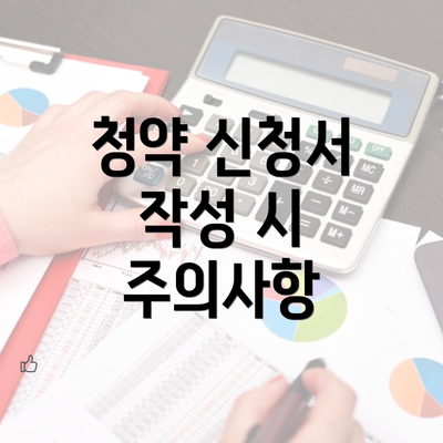 청약 신청서 작성 시 주의사항