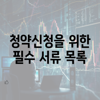 청약신청을 위한 필수 서류 목록