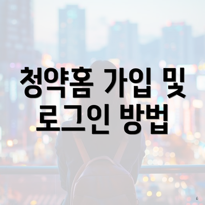 청약홈 가입 및 로그인 방법