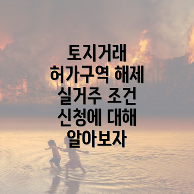 토지거래 허가구역 해제 실거주 조건 신청에 대해 알아보자