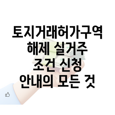 토지거래허가구역 해제 실거주 조건 신청 안내의 모든 것