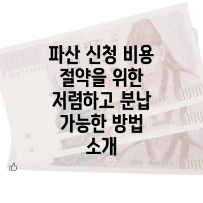 파산 신청 비용 절약을 위한 저렴하고 분납 가능한 방법 소개