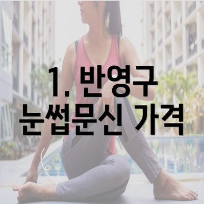 1. 반영구 눈썹문신 가격