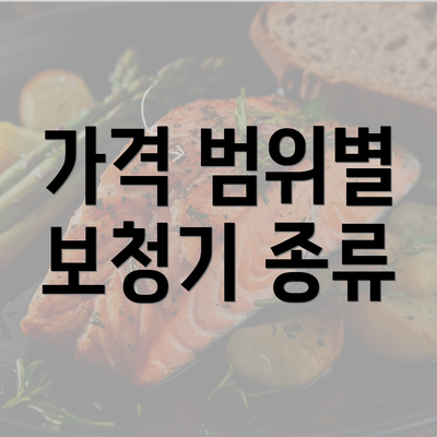 가격 범위별 보청기 종류