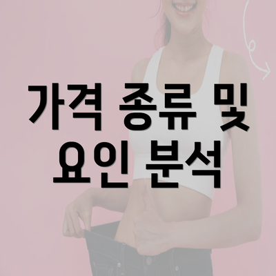 가격 종류 및 요인 분석