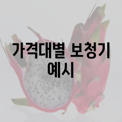 가격대별 보청기 예시