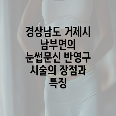 경상남도 거제시 남부면의 눈썹문신 반영구 시술의 장점과 특징