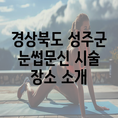 경상북도 성주군 눈썹문신 시술 장소 소개