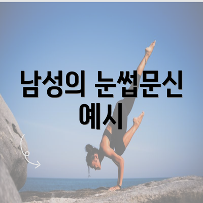 남성의 눈썹문신 예시