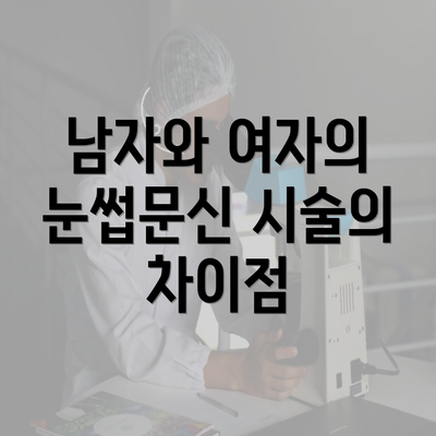 남자와 여자의 눈썹문신 시술의 차이점