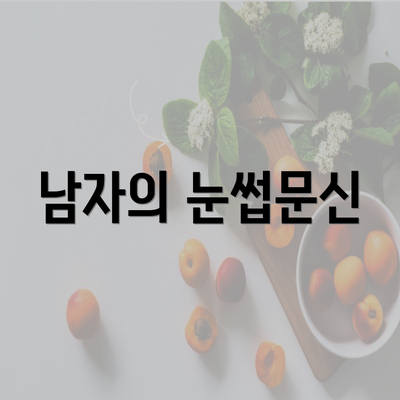 남자의 눈썹문신