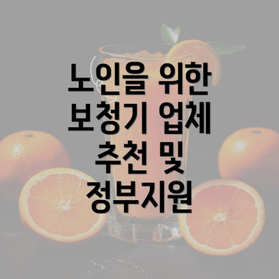 노인을 위한 보청기 업체 추천 및 정부지원