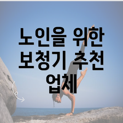 노인을 위한 보청기 추천 업체