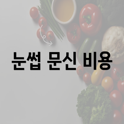 눈썹 문신 비용