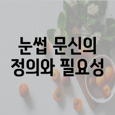 눈썹 문신의 정의와 필요성