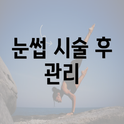 눈썹 시술 후 관리