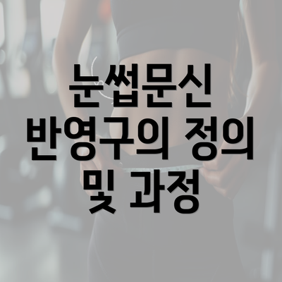 눈썹문신 반영구의 정의 및 과정