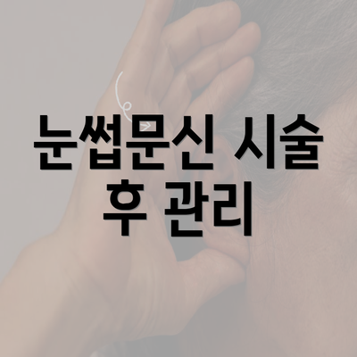 눈썹문신 시술 후 관리