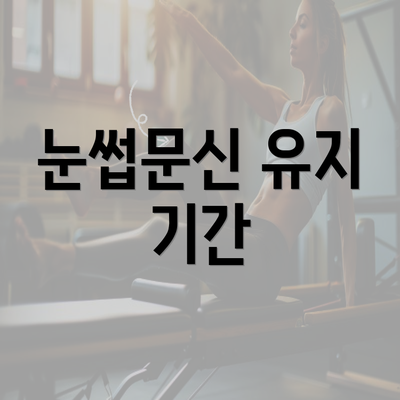 눈썹문신 유지 기간