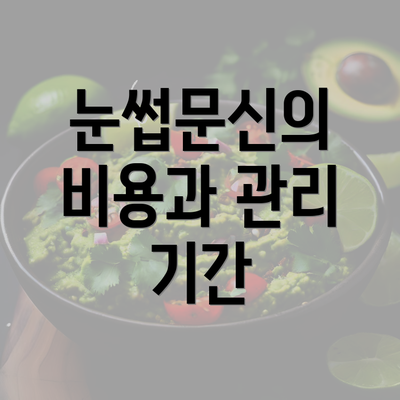 눈썹문신의 비용과 관리 기간