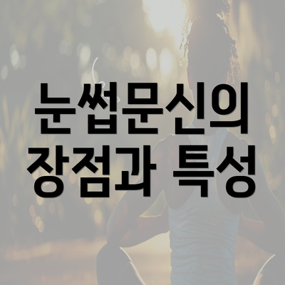 눈썹문신의 장점과 특성