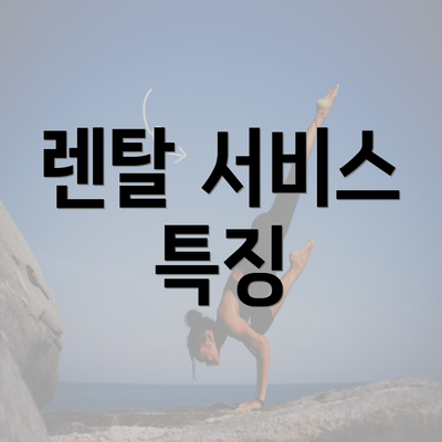 렌탈 서비스 특징