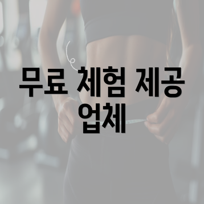 무료 체험 제공 업체