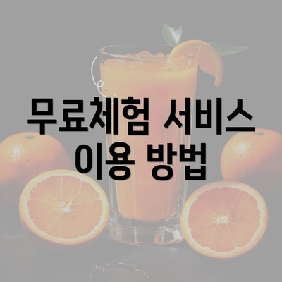 무료체험 서비스 이용 방법