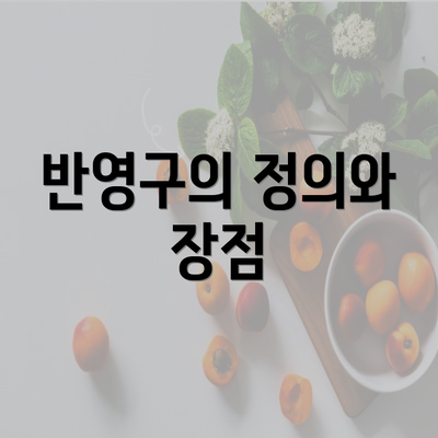 반영구의 정의와 장점