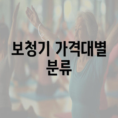 보청기 가격대별 분류