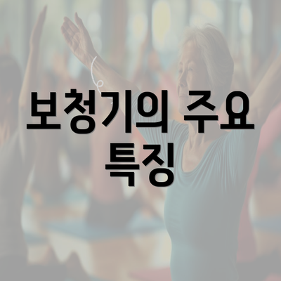 보청기의 주요 특징