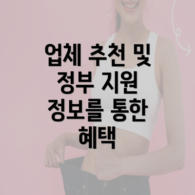 업체 추천 및 정부 지원 정보를 통한 혜택